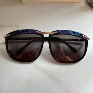Vintage 80s Marcolin Art Deco Made in Italy Sunglasses